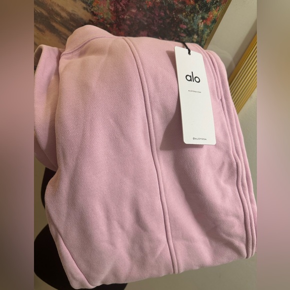 NWT ALO YOGA Heavyweight High-Waist Free Time Straight Leg Sweatpant SugarPlum L - Picture 10 of 10